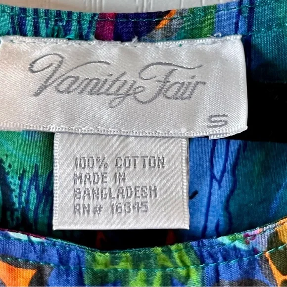 Vintage VANITY FAIR Tropical Hawaiian Ruffled Hem Mumu Dress—SZ. Small - Picture 9 of 14